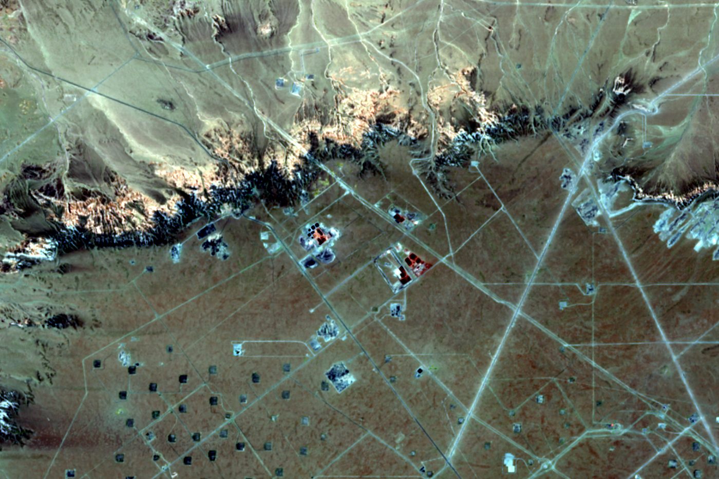 Sentinel-2 geology composite image of Vaca Muerta, near Añelo, Neuquén, Argentina