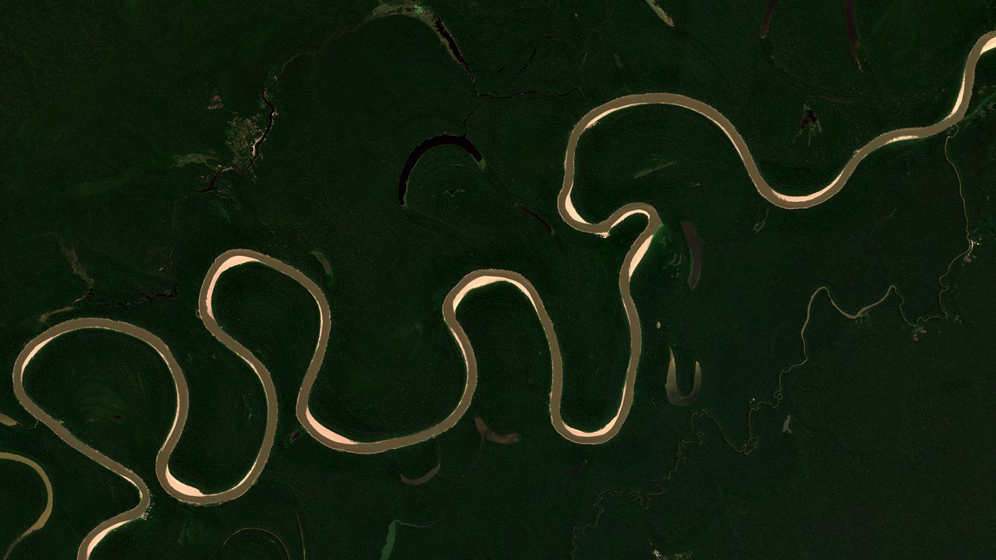 Sentinel-2 true colour image of Juruá river, Carauari, Amazonas, Brazil